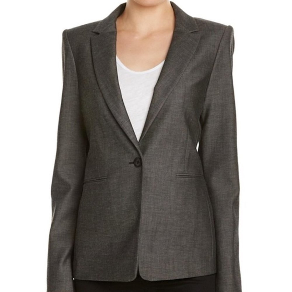 Theory Wool Blazer Jacket‎ Suit Striped Grey Jacket